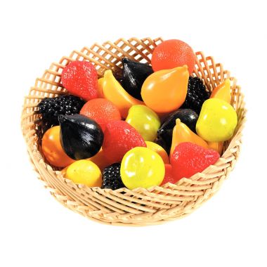 Sachet de 24 fruits assortis en plastique, petits modèles
