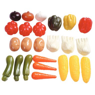 Sachet de 24 légumes assortis en plastique, petits modèles
