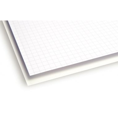 Paquet de 25 feuilles bristol 50x65 cm, 200 g quadrillé 5x5 blanc