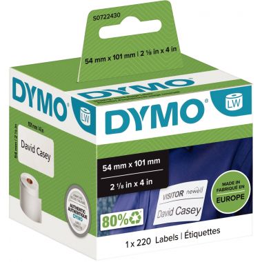 DYMO - 1 rouleau de 220 étiquettes expédition / badge 54 x 101 mm - S0722430