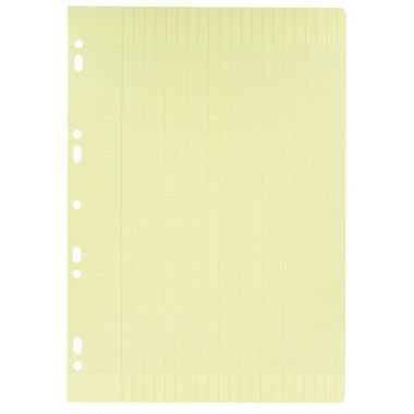 Sachet de 50 feuillets mobiles, format A4, seyès, papier 80g, jaune
