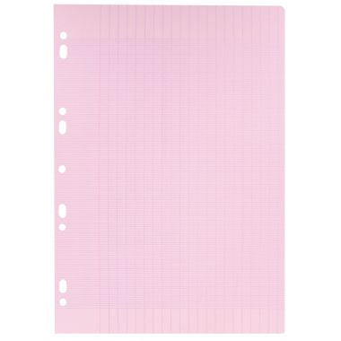 Sachet de 50 feuillets mobiles, format A4, seyès, papier 80g, rose