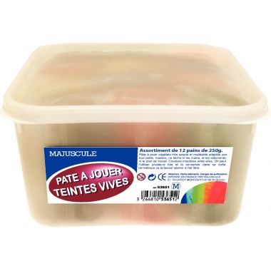 Boîte de 18 pains de 166 grammes de pâte à jouer couleurs vives assorties