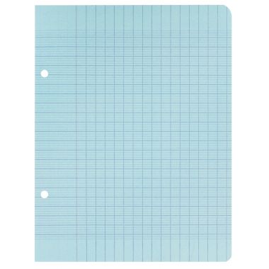 Sachet de 50 feuillets mobiles, format 17x22 cm, seyès, papier 80g, bleu