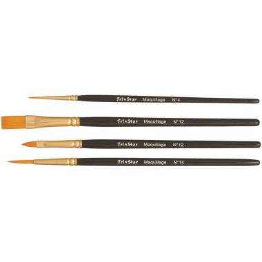 Lot de 4 pinceaux de maquillage en poils synthétiques