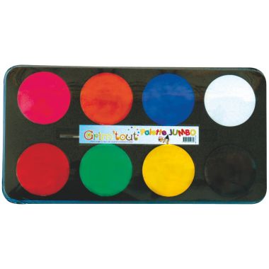 Maxi palette de maquillage à l'eau 8 fards aquarellables en galet de 15ml