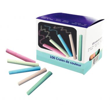 Boite de 100 craies 1er prix assorties