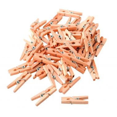Sachet de 48 mini pinces à linge en bois brut