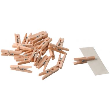 Sachet de 48 mini pinces à linge en bois brut