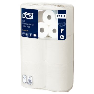 Tork - Lot de 6 rouleaux papier hygiènique Premium 2 plis - 12217.00