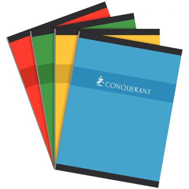 Cahier broché 192 pages CONQUERANT, format 24x32 cm, quadrillé 5x5, papier 70g