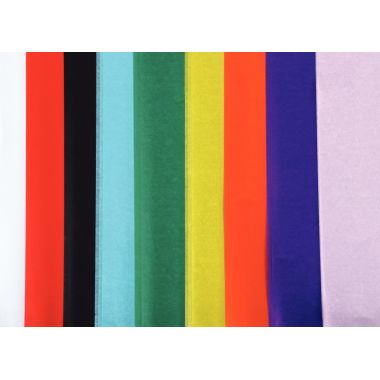 Rouleau de 24 feuilles de papier de soie 50 x 75 cm couleurs assorties