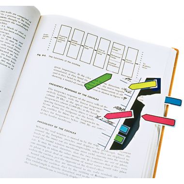 Carte de 4x24 marque-pages flèches post-it couleurs vives assorties