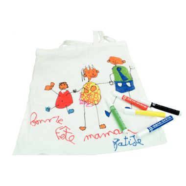 Pochette de 12 feutres SETASKRIB pour tissus, couleurs assorties