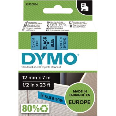 Recharge DYMO D1 12 mm x 7 m noir et bleu