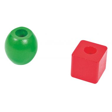 Boite de 130 grosses perles en bois coloris assortis