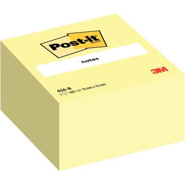 Cube de 450 feuilles de notes post-it repositionnable 76 x 76 mm coloris jaune