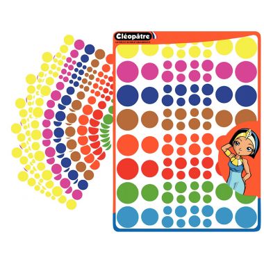 Pochette de 768 gommettes rondes adhésives assorties