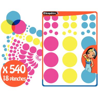 Pochette de 540 gommettes cercle chromatique assorties