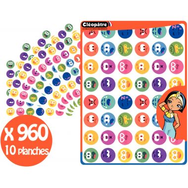 Pochette 960 gommettes smileys repositionnables