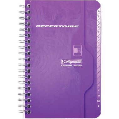 Répertoire à reliure intégrale 180 pages, format 11x17 cm, quadrillé 5x5, papier 70g