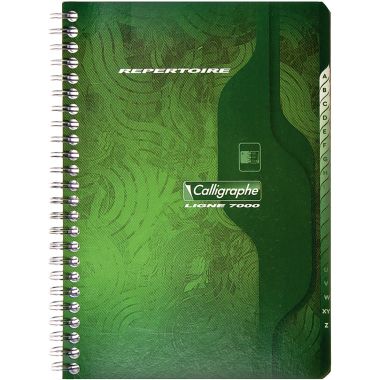 Répertoire à reliure intégrale 180 pages, format A5, quadrillé 5x5, papier 70g