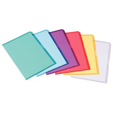 Boîte de 50 pochettes coin en PVC souple FARD'LISS, coloris assortis