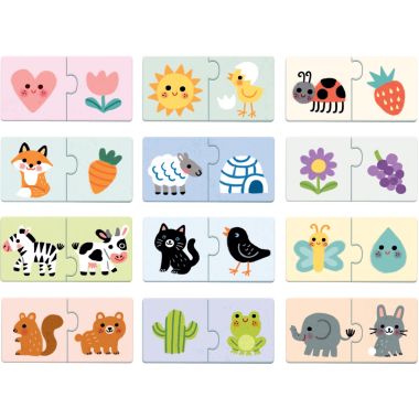 Boite de 12 puzzles duo, les couleurs