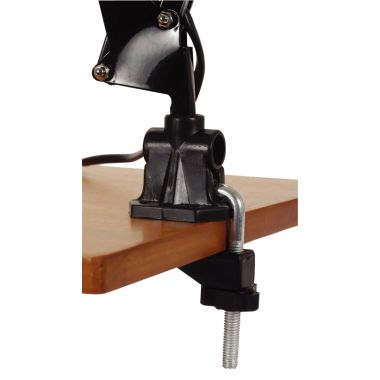Lampe architecte avec pince de fixation standard noir