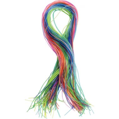 Lot de 100 scoubidous pailletés longueur 80 cm 10 couleurs assorties