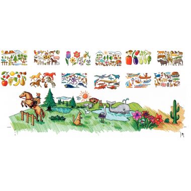 Lot de 24 pochoirs en plastique thèmes assortis