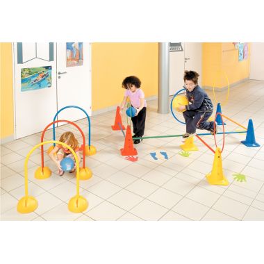 Lot de 6 balises 40cm 12 trous coloris assortis