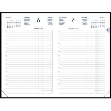 Agenda carre 1 jour euro/centimes noir