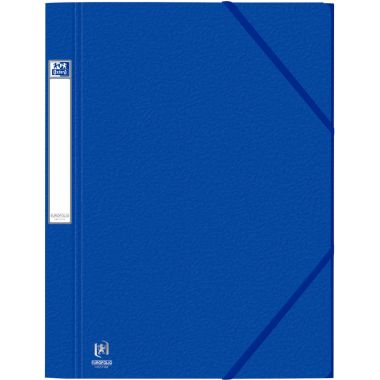 Chemise 3 rabats à élastiques EUROFOLIO+ Prestige en carte grainée 7/10ème, bleu foncé
