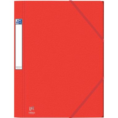 Chemise 3 rabats à élastiques EUROFOLIO+ Prestige en carte grainée 7/10ème, rouge