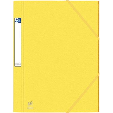 Chemise 3 rabats à élastiques EUROFOLIO+ Prestige en carte grainée 7/10ème, jaune