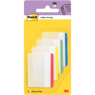 Carte de 24 index strong large format 50,8x38mm  assorti
