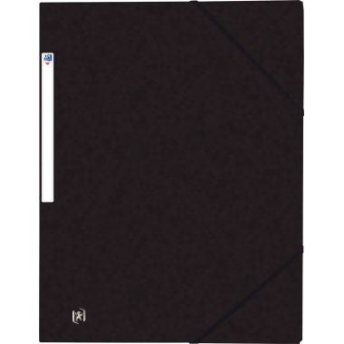 Chemise 3 rabats à élastiques TOP FILE+ en carte lustrée 4/10ème 390g, noir