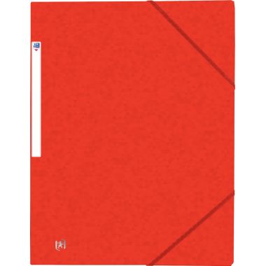 Chemise 3 rabats à élastiques TOP FILE+ en carte lustrée 4/10ème 390g, rouge