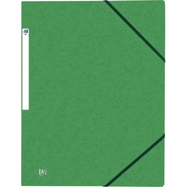 Chemise 3 rabats à élastiques TOP FILE+ en carte lustrée 4/10ème 390g, vert