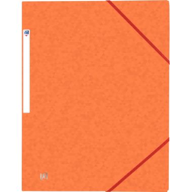 Oxford - Chemise à élastiques 3 rabats TOP FILE+ en carte lustrée 4/10ème 390g orange - 400114336