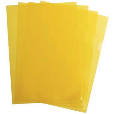 Boîte de 100 pochettes coin en polypropylène grainé 9/100ème,coloris jaune - 100745321