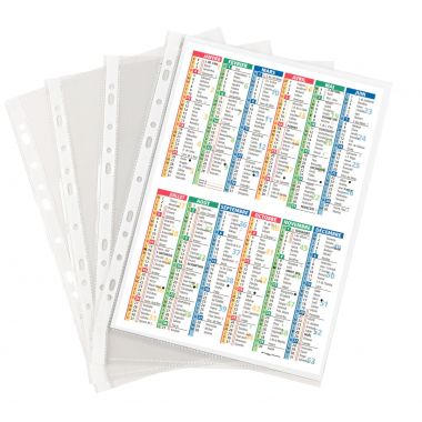 Sachet de 100 pochettes perforées en polypropylène lisse 7,5/100ème