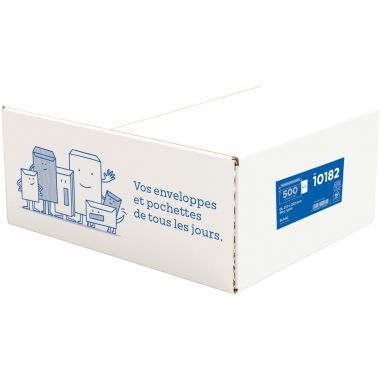 Boite de 500 enveloppes blanches 110x220mm 80g autocollante