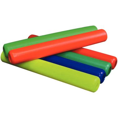 Lot 6 bâtons relais en PVC 30cm couleurs assorties