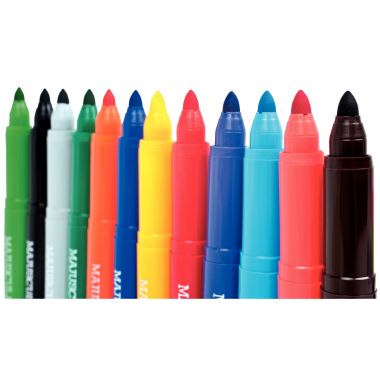 Classpack de 144 feutres Majuscule pointe large assortis