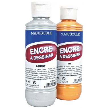 Flacon de 250 ml d’encre à dessiner coloris or