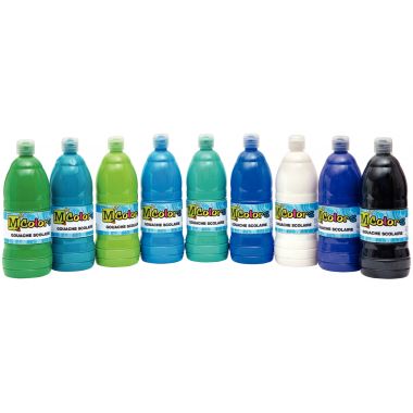 Flacon de 1 L de gouache liquide coloris vert émeraude