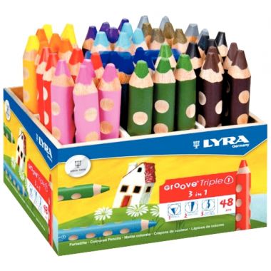 Pack de 48 crayons de couleur gros module + 2 taille-crayons assortis
