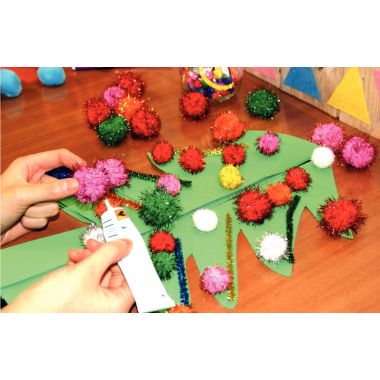 Sachet de 250 pompons métallisés tailles et couleurs assorties